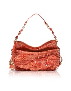 Francesco Biasia 24H Du Mans - Orange Woven Leather Hobo Bag
