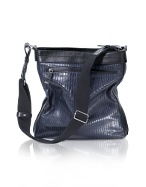 Francesco Biasia Business Glam - Menand#39;s Blue Calf Leather Messenger Bag
