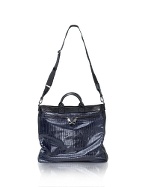 Francesco Biasia Business Glam - Menand#39;s Blue Calf Leather Tote Bag