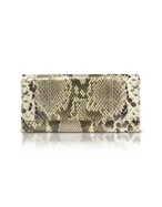 Dauphine - Gold Python Stamped Leather Flap Wallet