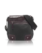 Francesco Biasia Daytona - Fabric and Croco Stamped Leather Messenger Bag