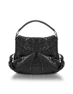 Francesco Biasia Ellen - Printed Satin and Calfskin Hobo Bag