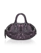 Francesco Biasia Ellen - Printed Satin and Calfskin Satchel Bag