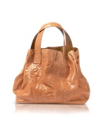 Francesco Biasia Emily Five - Orange Crakled Leather Tote Bag