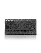 Freedom - Woven Leather Flap Continental Wallet