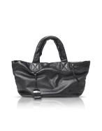 Funny Girl - Black Calf Leather Large Tote Bag