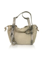 Francesco Biasia Jeanne - Canvas and Croco Stamped Leather