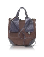 Francesco Biasia Red Moon - Two-tone Suede and Leather Tote Bag