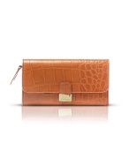 Roselena - Croco Stamped Leather Continental