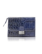 Roselena - Croco Stamped Leather French Purse