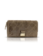 Shania - Quilted Calf Leather Flap Clutch Wallet