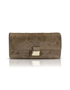 Shania - Quilted Calf Leather Flap Wallet