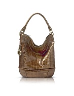 Sylvie - Croco Stamped Leather Hobo Bag