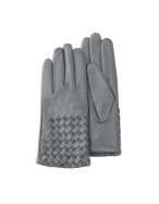 Francesco Biasia Womens Grey Woven Leather Gloves