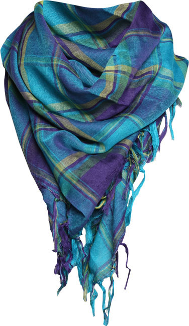 Francis fringed large check scarf
