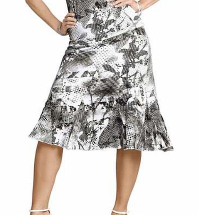 Frank Walder Printed Jersey Skirt