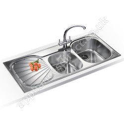 Franke Erica One and Three Quarter Bowl LH Drainer Sink and Tap Pack