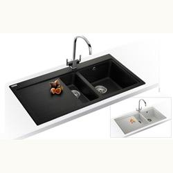 Franke MTG651100DPPW Mythos One and a Half Sink with Right Hand Drainer and Mythos MTG Tap