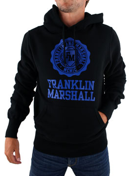 Franklin and Marshall Black Hooded Sweat