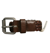 Franklin and Marshall Brown Weave Leather Buckle