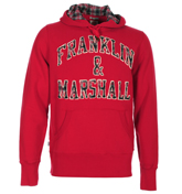 Franklin Marshall Franklin and Marshall Chilli Red Hooded Sweatshirt