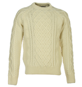 Franklin Marshall Franklin and Marshall Cream Cable Sweater