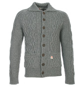 Franklin and Marshall Grey Cable Design Cardigan