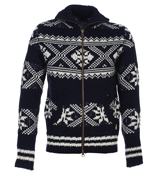 Franklin Marshall Franklin and Marshall Navy and Cream Full Zip
