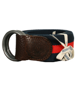 Franklin Marshall Franklin and Marshall Navy and Red Canvas Belt
