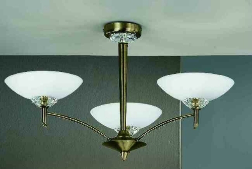 Franklite Fizz Bronze finish with satin opal glass bowl and faceted sconce