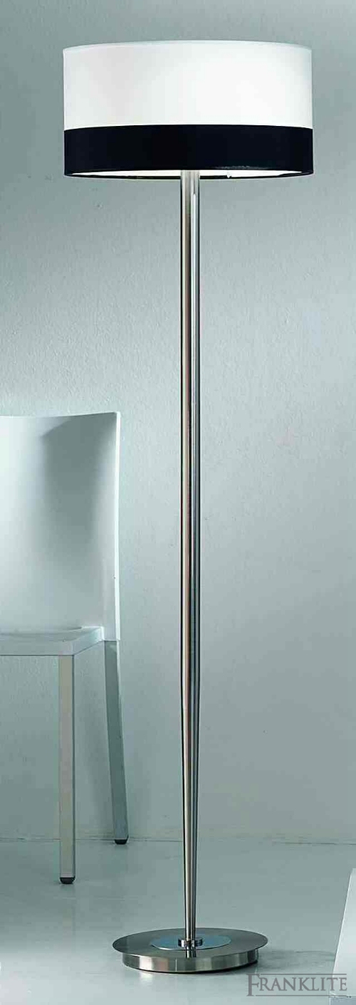 Franklite Hula satin nickel standard with black and white shade