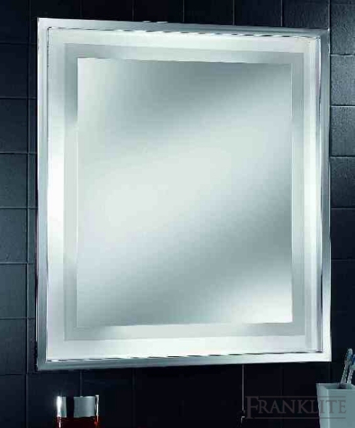 Franklite Illuminated bathroom mirror with pull switch.