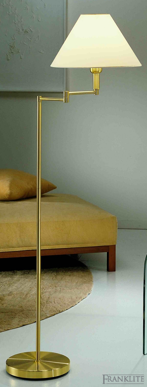 Franklite Satin brass finish swing arm with cream shade