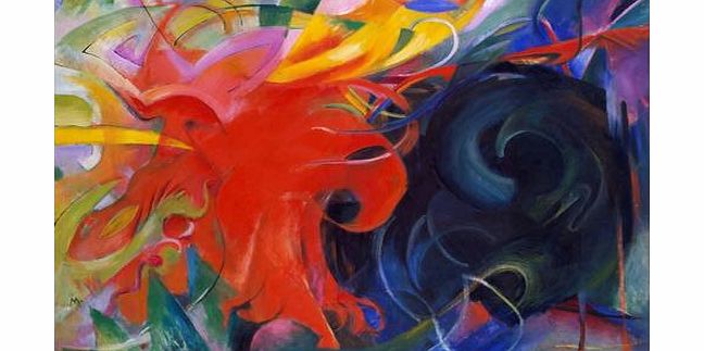 Franz Marc Poster 60 x 40 cm: Fighting forms. 1914 by Franz Marc / ARTOTHEK - high quality art print, new art poster