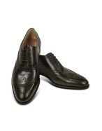 Dark Brown Calf Leather Wingtip Oxford Shoes