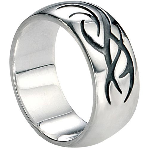 Oxidised Finish Ring In Sterling Silver By Fred Bennett
