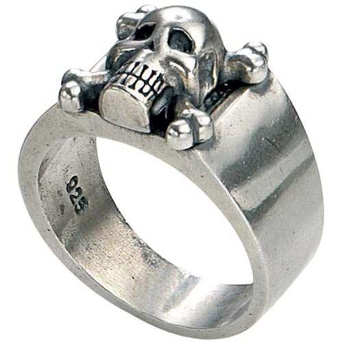 Oxidised Skull Ring In Sterling Silver By Fred Bennett