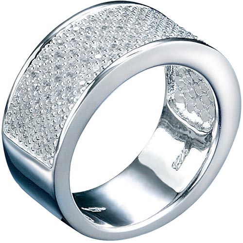 Pave Set Cubic Zirconia Ring In Sterling Silver By Fred Bennett