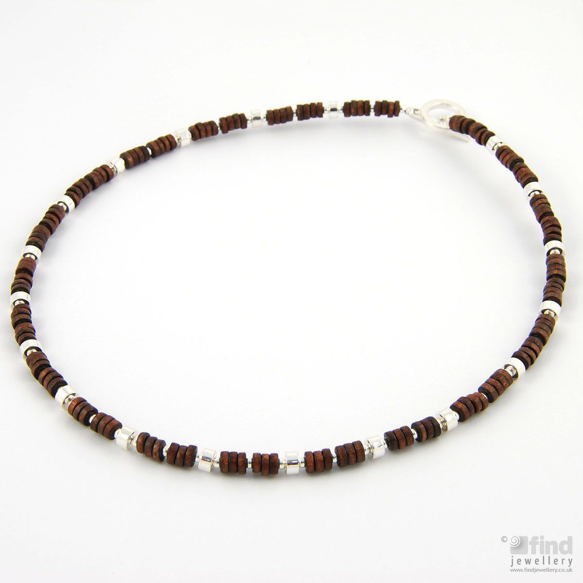 Fred Bennett Wood and Sterling Silver Necklace