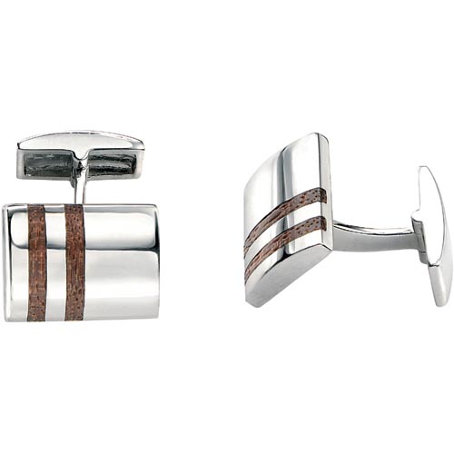 Wood Cufflinks In Sterling Silver By Fred Bennett