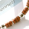 Fred Bennett Wooden Beads and Sterling Silver Bracelet