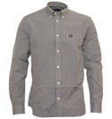 Fred Perry Black and White Long Sleeve Shirt