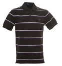 Fred Perry Black and White Twin Stripe Polo Shirt