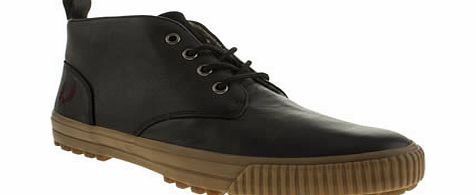 Fred Perry Black Bramhall Mid Leather Trainers
