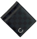 Fred Perry Black Chequerboard Multiflap PVC Wallet