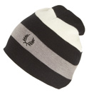 Fred Perry Black, Grey and White Beanie Hat