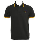 Fred Perry Black Pique Cotton Polo Shirt