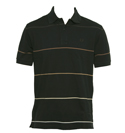 Fred Perry Black Striped Pique Cotton Polo Shirt