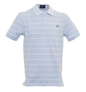 Fred Perry Blue Oxford Fine Stripe Polo Shirt