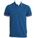 Fred Perry Blue Pique Polo Shirt